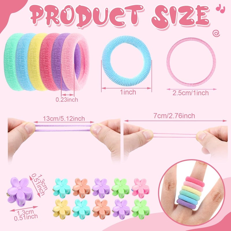 AuraRay 360PCS Soft Cotton Hair Ties for Toddlers & Baby - No Damage Elastics Seamless Ponytail Holders for Little Girls Daily Hair Accessories - Image 2
